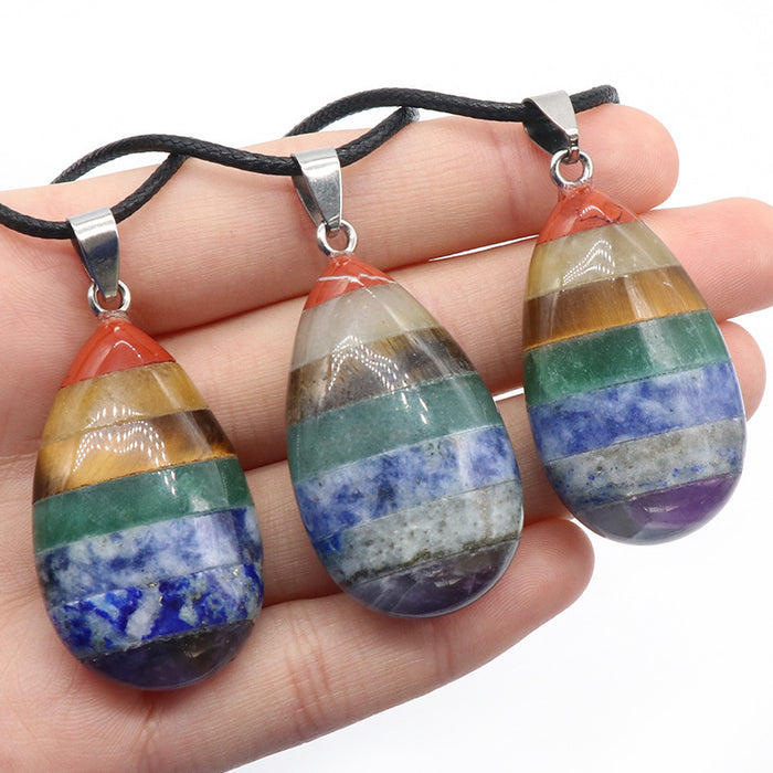 Natural Agate Crystal Stone Pendant Necklace