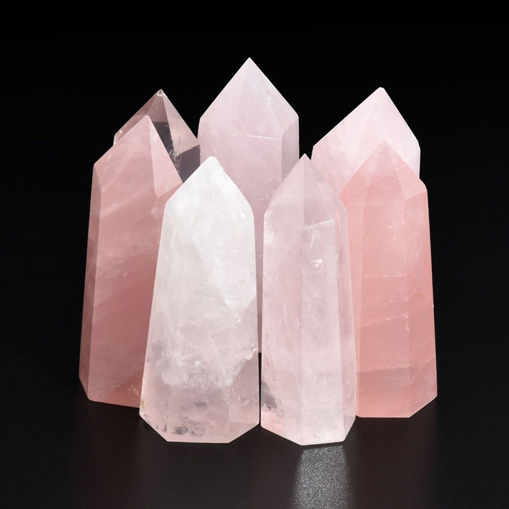 Natural Rose Quartz Crystal Point, Handcrafted Polished Healing Stone for Home Décor and Crystal Collections (50–75mm)