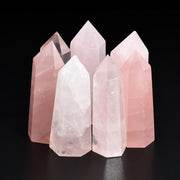 Natural Rose Quartz Crystal Point, Handcrafted Polished Healing Stone for Home Décor and Crystal Collections (50–75mm)