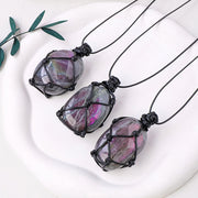 Purple Moonstone Crystal Pendant Necklace