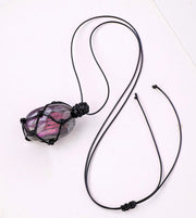 Purple Moonstone Crystal Pendant Necklace